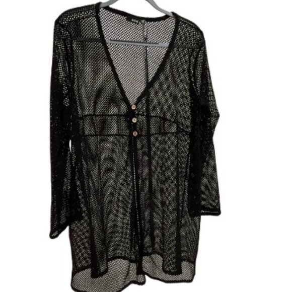 Ana Black Mesh Swim Cover-up - EUC - Picture 1 of 4